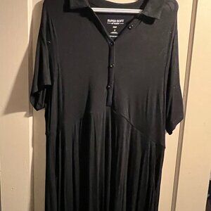 Black Polo-Style Super Soft Mini Dress